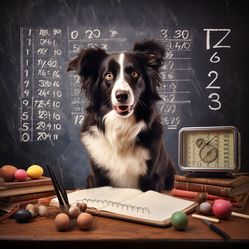 Dog teaching math